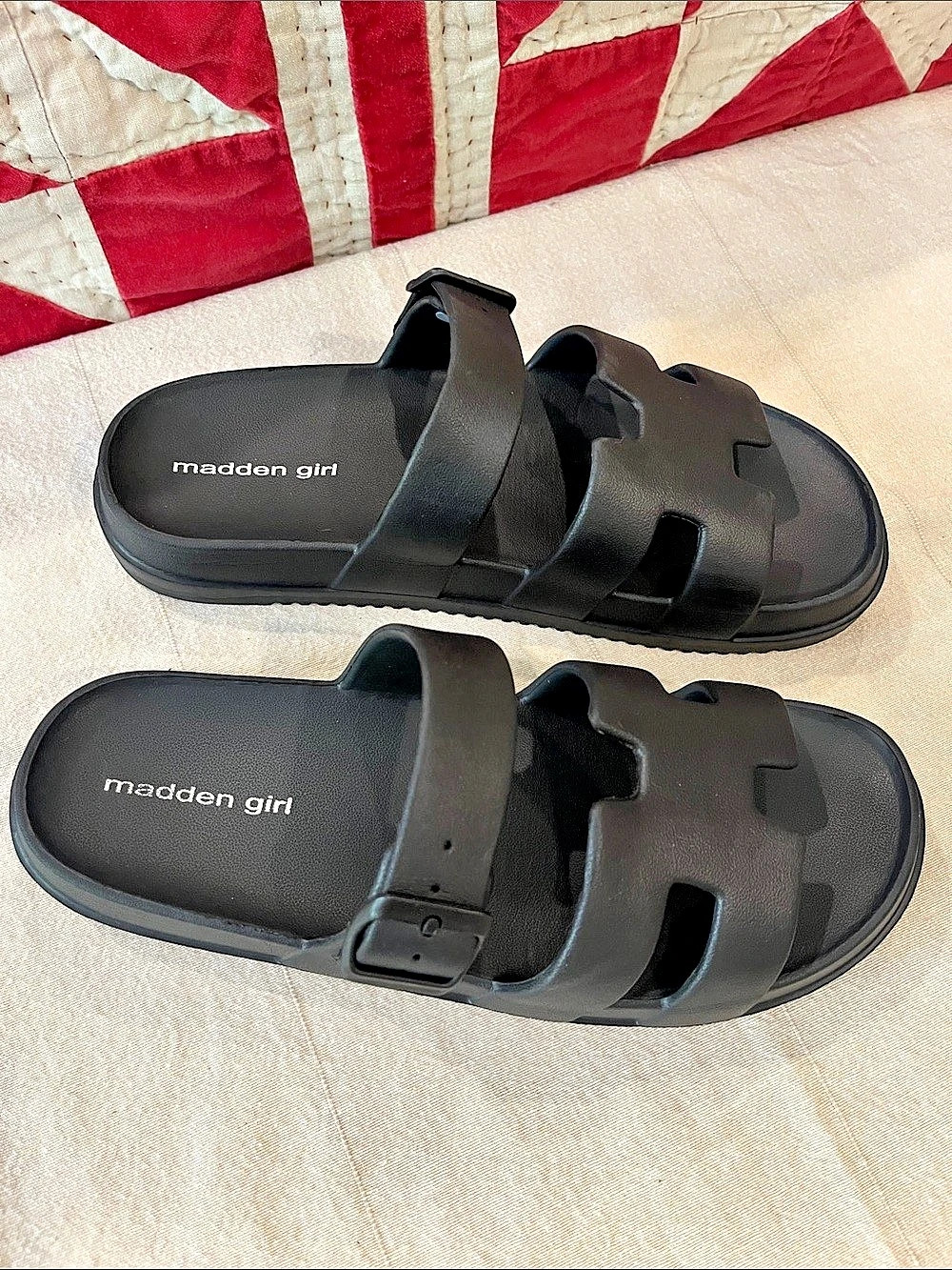Madden Girl Hailey Slide Sandal Black Sandals